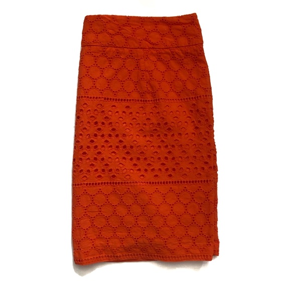 BANANA REPUBLIC | ORANGE EYELET SKIRT | SIZE 12 - Picture 4 of 6